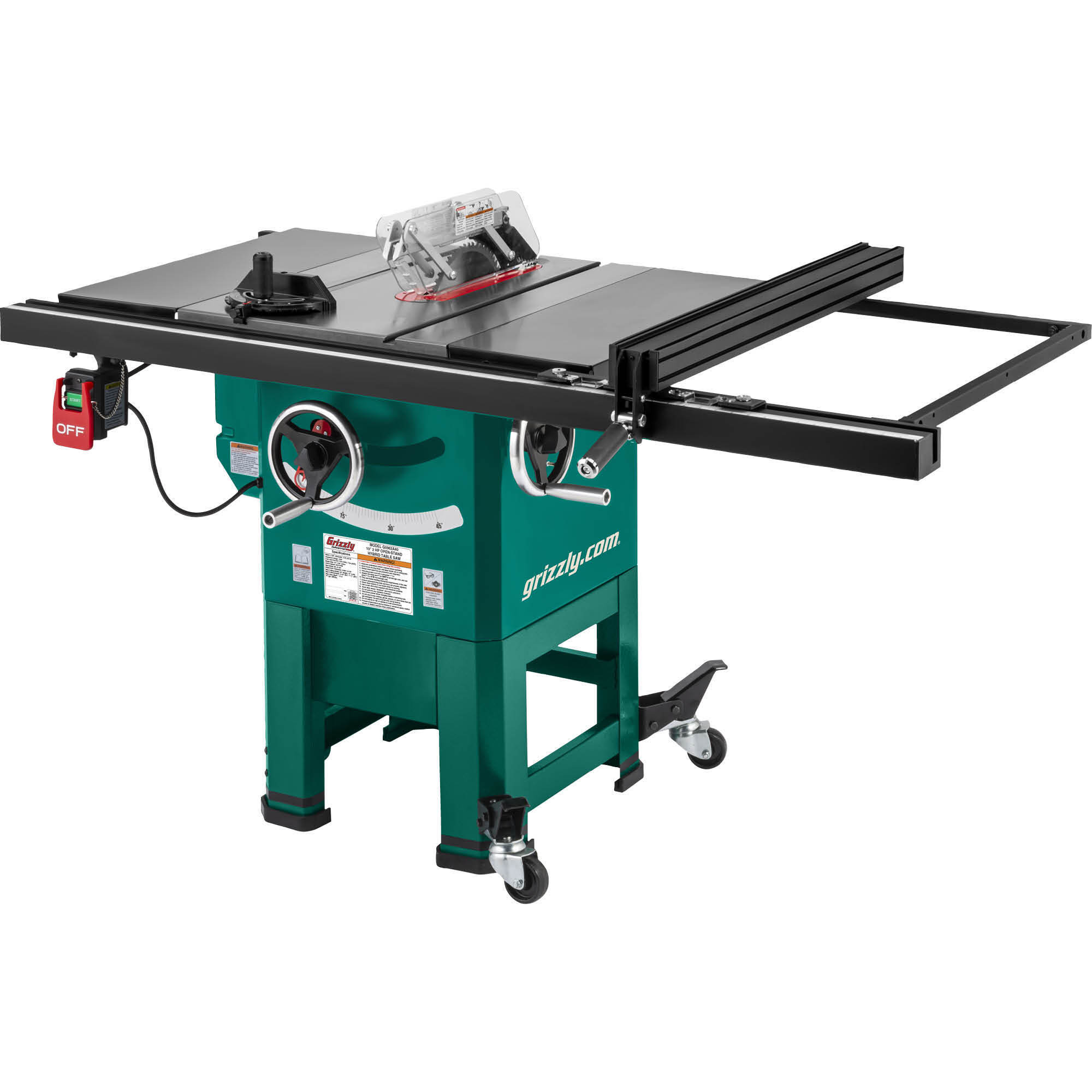 Grizzly G0962 - 10" 2 HP Open-Stand Hybrid Table Saw